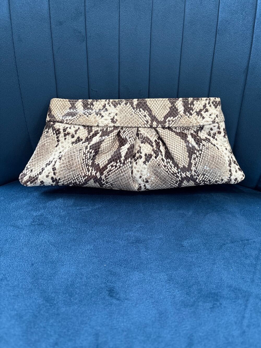 Lauren Merkin Leather Snakeskin Clutch